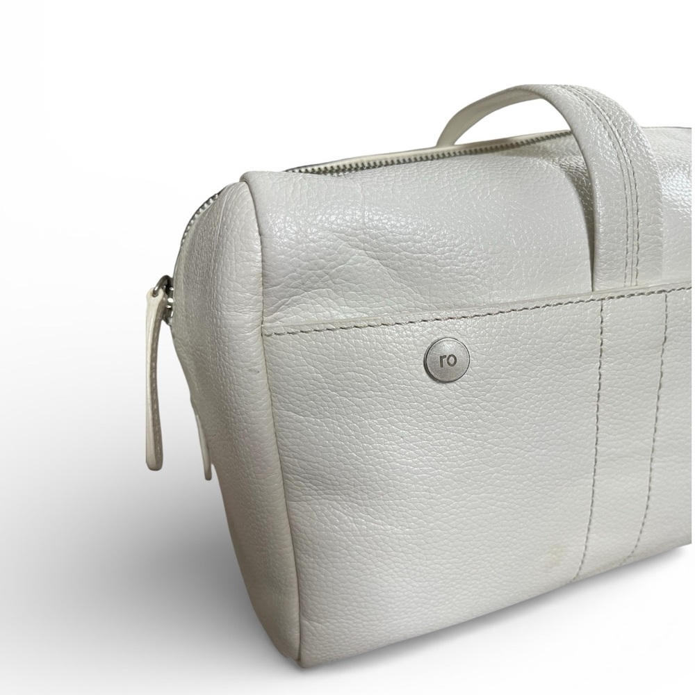 White genuine leather satchel handbag - Picture 6 of 16